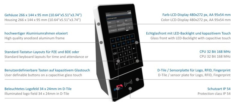 Technische Daten Datafox EVO Multifunktionsterminal